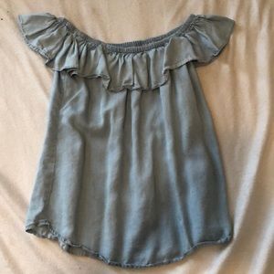 Blue off the shoulder top